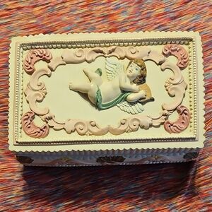 Vintage Angel Decorative Box Jewelry Box